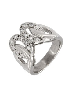 S-S/R-8 - SORTIJA DE PLATA CON ÓVALOS ENTRELAZADOS CON CIRCONITA