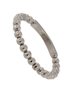 S-2222 - SORTIJA DE PLATA CON MOTIVO DE BOLITAS Y PLACA 