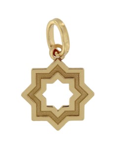 COLG-810DO - COLGANTE CHAPADO ORO ESTRELLA MUDÉJAR SATINADA 16MM