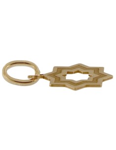 COLG-810DO - COLGANTE CHAPADO ORO ESTRELLA MUDÉJAR SATINADA 16MM 2