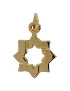 COLG-1056DO - COLGANTE DE PLATA CHAPADO EN OROESTRELLA MUDÉJAR DE 9 MM
