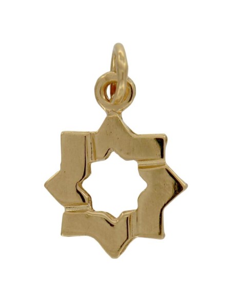 COLG-1057DO - COLGANTE DE PLATA CHAPADO EN ORO ESTRELLA MUDÉJAR DE 12 MM