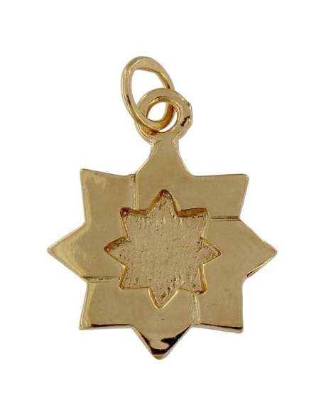 COLG-1058DO - COLGANTE DE PLATA CHAPADO EN ORO ESTRELLA MUDÉJAR 12 MM