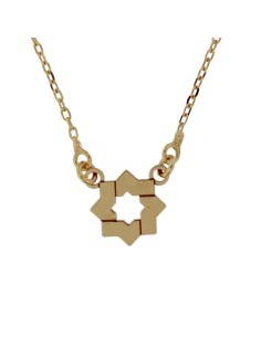 G-1504DO - GARGANTILLA CHAPADO ORO ESTRELLA MUDÉJAR LISA 14 MM