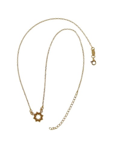 G-1725DO - GARGANTILLA CHAPADO ORO ESTRELLA MUDÉJAR SATINADA 12 MM, 41 CM + ALARGADOR 