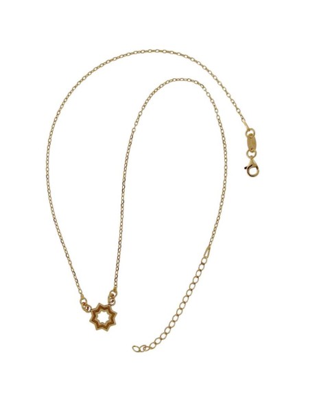 G-1725DO - GARGANTILLA CHAPADO ORO ESTRELLA MUDÉJAR SATINADA 12 MM, 41 CM + ALARGADOR 