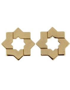 P-5005DO - PENDIENTE CHAPADO EN ORO ESTRELLA MUDÉJAR DE 12 MM