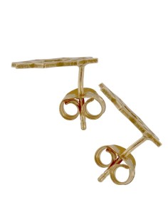 P-5261DO - PENDIENTE CHAPADO EN ORO DE ESTRELLA MUDÉJAR SATINADA 12 MM 2