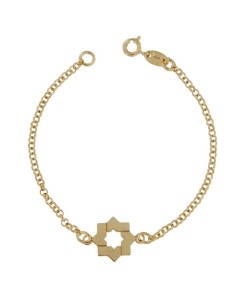 PUL-3838DO - PULSERA CHAPADO ORO ESTRELLA MUDÉJAR LISA 14 MM DE 18 CM