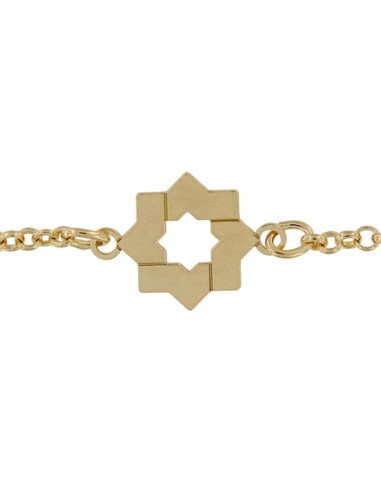 PUL-3838DO - PULSERA CHAPADO ORO ESTRELLA MUDÉJAR LISA 14 MM DE 18 CM