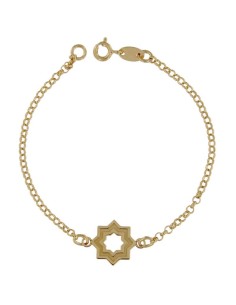 PUL-4212DO - PULSERA CHAPADO EN ORO LÁSER ESTRELLA MUDÉJAR SATINADA 14 MM DE 18 CM