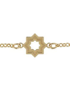 PUL-4212DO - PULSERA CHAPADO EN ORO LÁSER ESTRELLA MUDÉJAR SATINADA 14 MM DE 18 CM 2