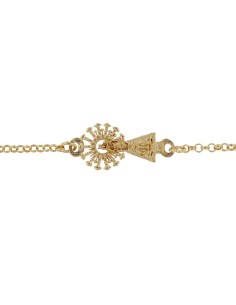 PUL-4214DO - PULSERA DE ROLO FINO DE 2,5 MM CON ENTREPIEZA DE LA VIRGEN DEL PILAR 25 MM Y 19 CM 2