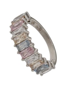 S-2178 - SORTIJA DE PLATA CON MOTIVO DE PIEDRA DE COLOR DE 6,5 MM