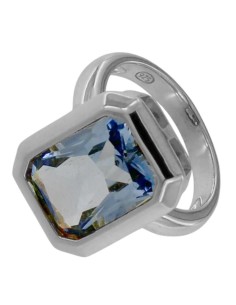S-2276 - SORTIJA DE PLATA CON PIEDRA AZUL DE 10 MM X 14 MM