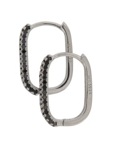 CRI-1094 - CRIOLLA DE PLATA CON CIRCONITA NEGRA DE 10 MM X 15 MM  2