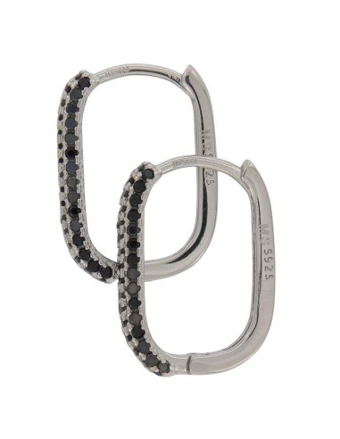 CRI-1094 - CRIOLLA DE PLATA CON CIRCONITA NEGRA DE 10 MM X 15 MM 