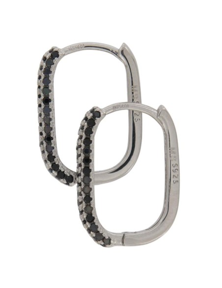 CRI-1094 - CRIOLLA DE PLATA CON CIRCONITA NEGRA DE 10 MM X 15 MM 