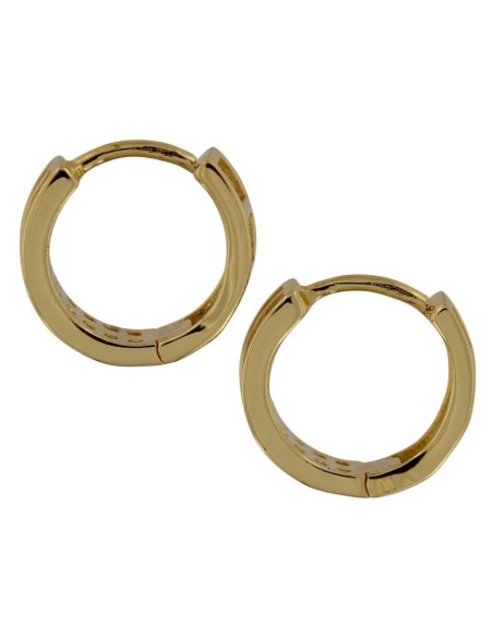 CRI-1234 - CRIOLLA DE PLATA CHAPADO EN ORO CON DOBLE TIRA DE CIRCONITA DE 10 MM 