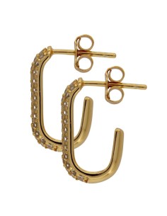 CRI-1349 - CRIOLLA DE PLATA CHAPADA EN ORO CON CIRCONITA DE 11 MM X 17 MM  2