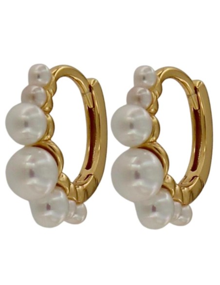 CRI-1351 - CRIOLLA DE PLATA CHAPADA EN ORO CON PERLA 
