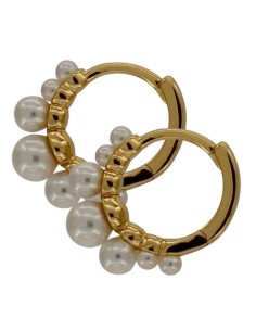 CRI-1351 - CRIOLLA DE PLATA CHAPADA EN ORO CON PERLA  2