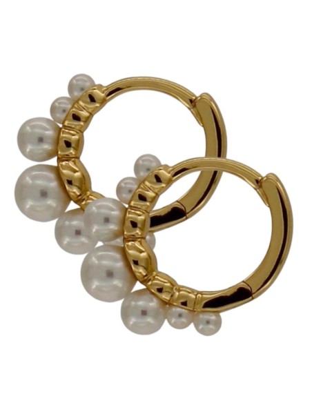 CRI-1351 - CRIOLLA DE PLATA CHAPADA EN ORO CON PERLA 