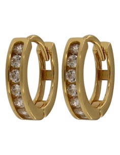 CRI-1352 - CRIOLLA DE PLATA CHAPADO EN ORO CON CIRCONITA DE 12 MM