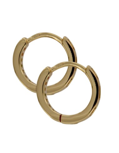 CRI-1361 - CRIOLLA DE PLATA CHAPADA EN ORO CON PIEDRA DE COLOR DE 10 MM