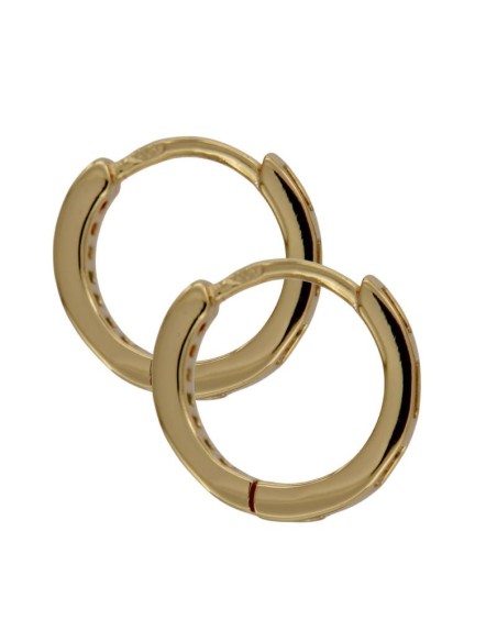 CRI-1361 - CRIOLLA DE PLATA CHAPADA EN ORO CON PIEDRA DE COLOR DE 10 MM