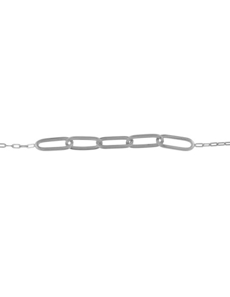 PUL-5021 - PULSERA DE PLATA CON OVALOS ENTRELAZADOS DE 17 CM + ALARGADOR