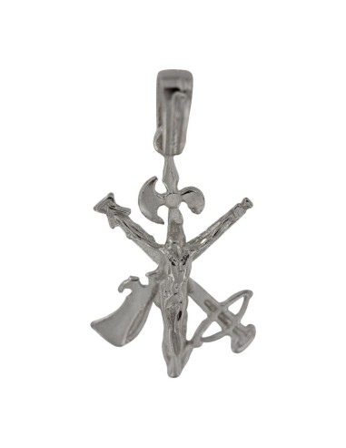 COLG-897 - COLGANTE DE PLATA EN FROMA DE CRUZ DE LA LEGION DE 20 MM X 37 MM