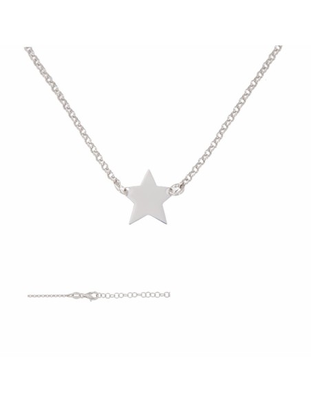 G-1175 - GARGANTILLA DE PLATA CON MOTIVO DE ESTRELLA CENTRAL