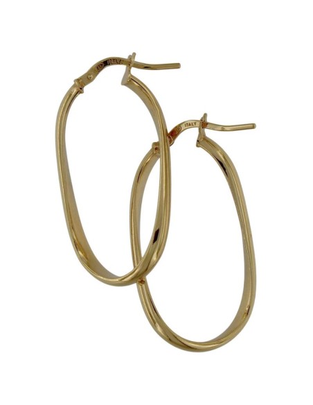 CRI-1277 - CRIOLLA DE PLATA CHAPADA EN ORO CON FORMA OVALADA DE 15 MM X 29 MM 