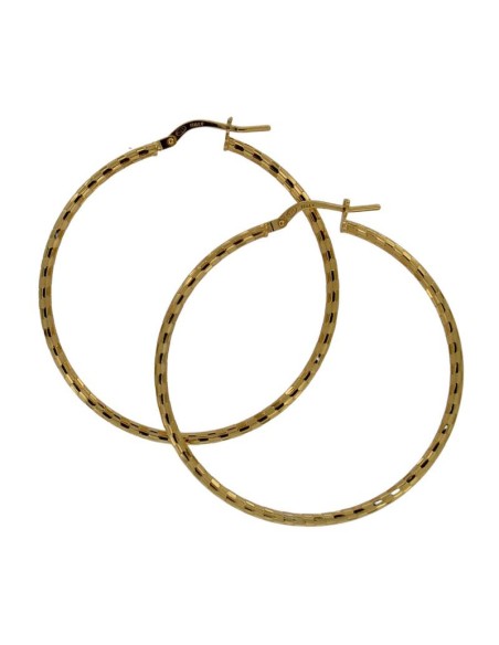 CRI-896 - CRIOLLA DE PLATA CHAPADA EN ORO CON DIBUJO DE 25 MM DIÁMETRO Y 2 MM GROSOR 