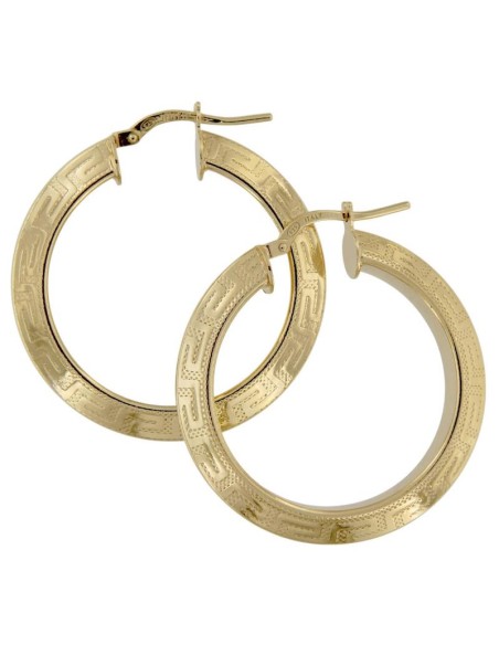 CRI-1292 - CRIOLLA DE PLATA CHAPADA EN ORO MOTIVO GRECA DE 11 MM EXT.