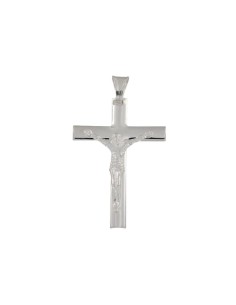 2130 - CRUZ DE PLATA MATE BRILLO CON CRISTO DE 45 MM X 30 MM