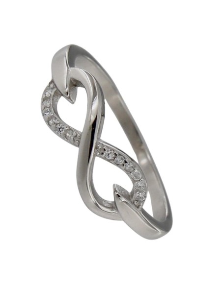 S-2197 - SORTIJA DE PLATA CON MOTIVO DE INFINITO CON CIRCONITA DE 6 MM X 15 MM