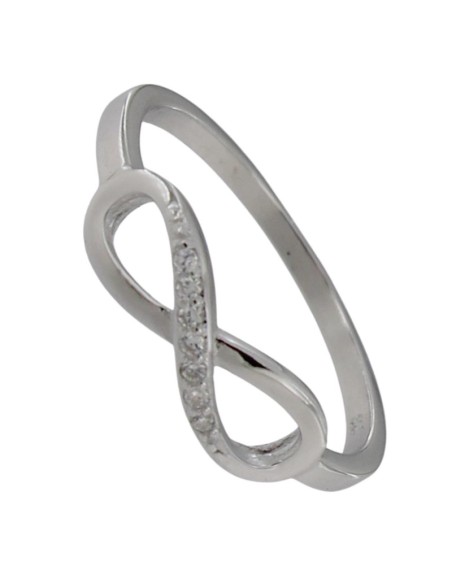 S-2211 - SORTIJA DE PLATA CON MOTIVO DE INFINITO CON CIRCONITA