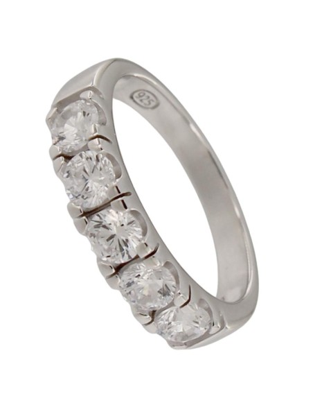 S-2268 - SORTIJA DE PLATA CIRCONITAS CON MOTIVO DE 4 MM X 20