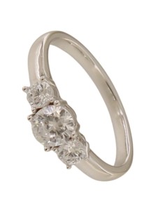 S-2350 - SORTIJA DE PLATA CON CIRCONITA Y PIEDRA BLANCA