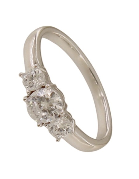 S-2350 - SORTIJA DE PLATA CON CIRCONITA Y PIEDRA BLANCA