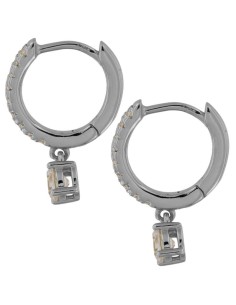 CRI-1241 - CRIOLLA DE PLATA CON CIRCONITA DE 10 MM Y CIRCONITA REDONDA COLGANTE DE 5 MM 2