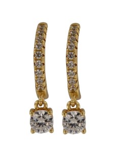 CRI-1242 - CRIOLLA DE PLATA CON CIRCONITA DE 10 MM Y CIRCONITA REDONDA COLGANTE DE 5 MM