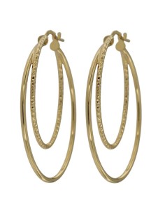 CRI-1281 - CRIOLLA DE PLATA CHAPADA EN ORO DE 33 MM EXT. E 24 MM INT.