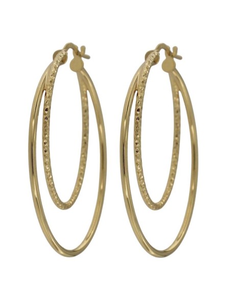 CRI-1281 - CRIOLLA DE PLATA CHAPADA EN ORO DE 33 MM EXT. E 24 MM INT.