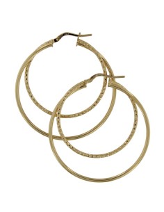 CRI-1281 - CRIOLLA DE PLATA CHAPADA EN ORO DE 33 MM EXT. E 24 MM INT. 2