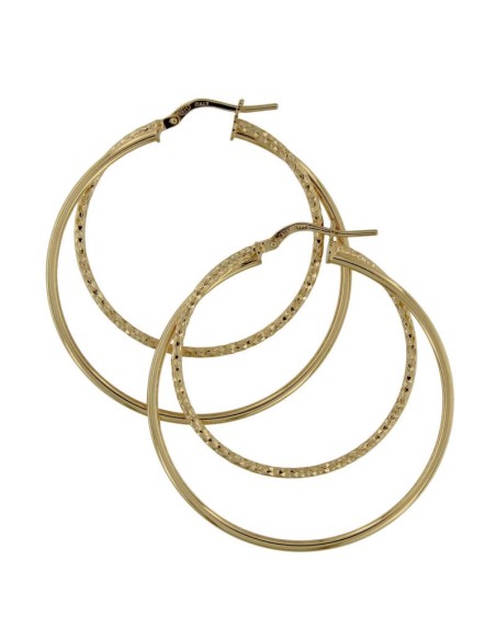 CRI-1281 - CRIOLLA DE PLATA CHAPADA EN ORO DE 33 MM EXT. E 24 MM INT.