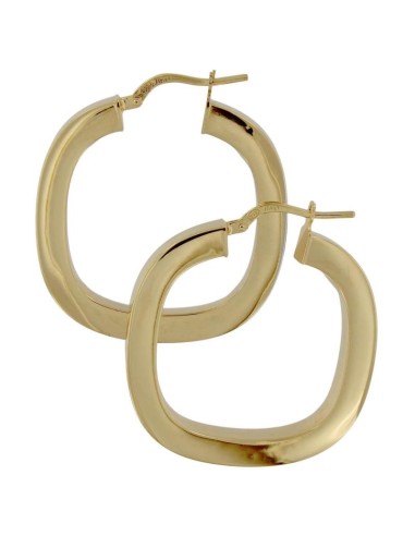 CRI-1297 - CRIOLLA DE PLATA CHAPADA EN ORO TUBO CUADRADO 25,5 MM EXT.