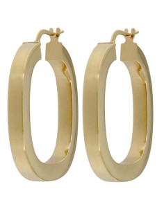 CRI-1298 - CRIOLLA DE PLATA CHAPADA EN ORO TUBO CUADRADO 40 MM EXT. 